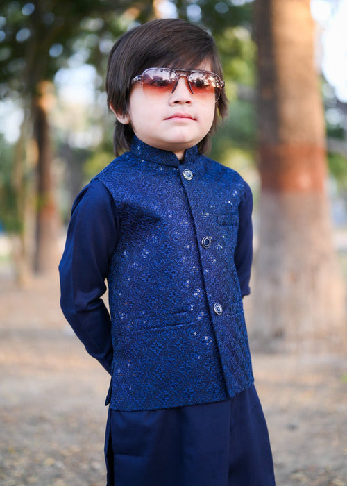 Boy Fancy Blue Waist Coat